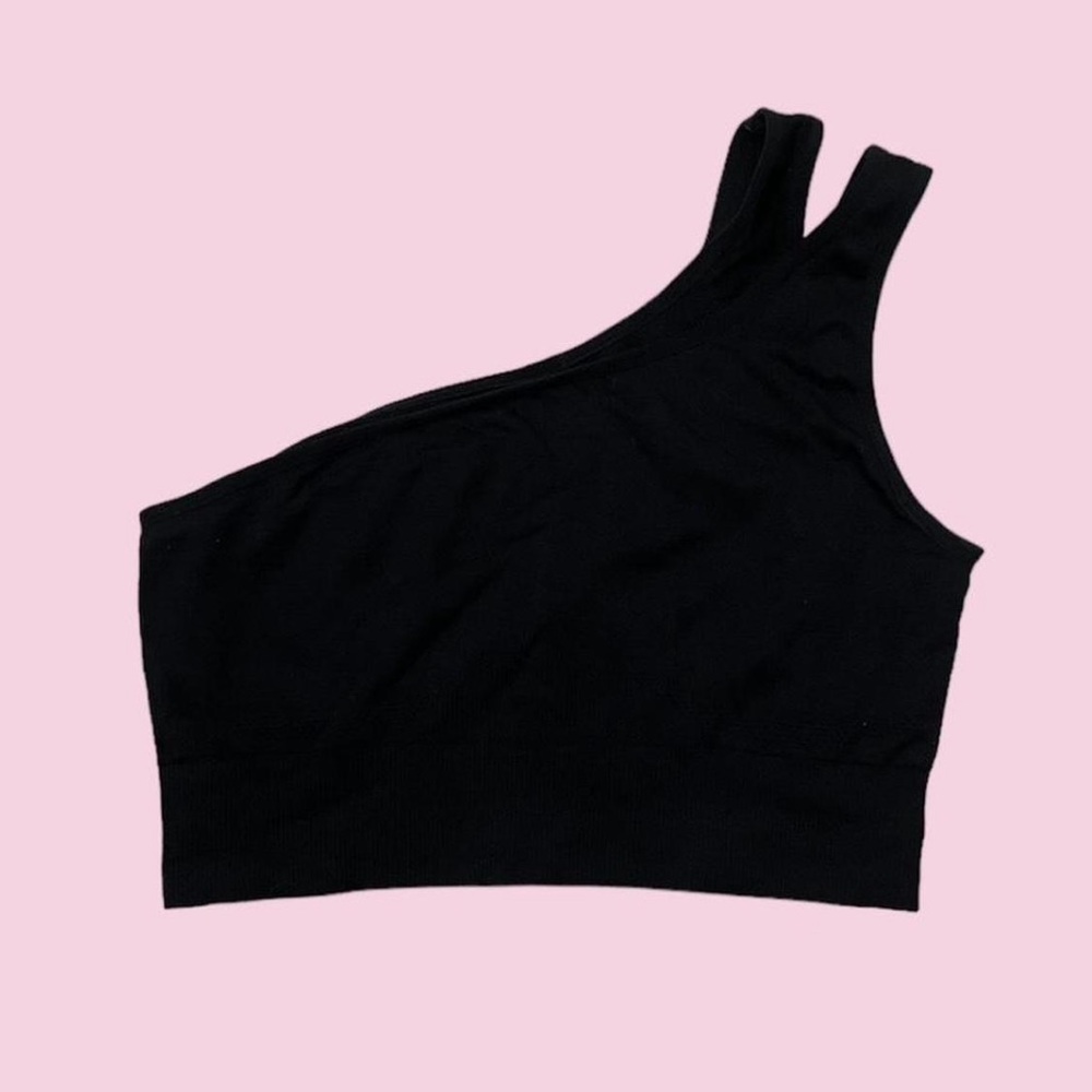 Black One-Shoulder Women's Top